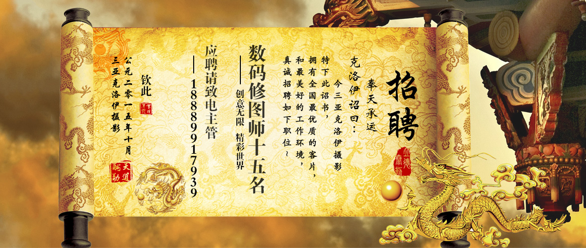 招聘***数码师15名